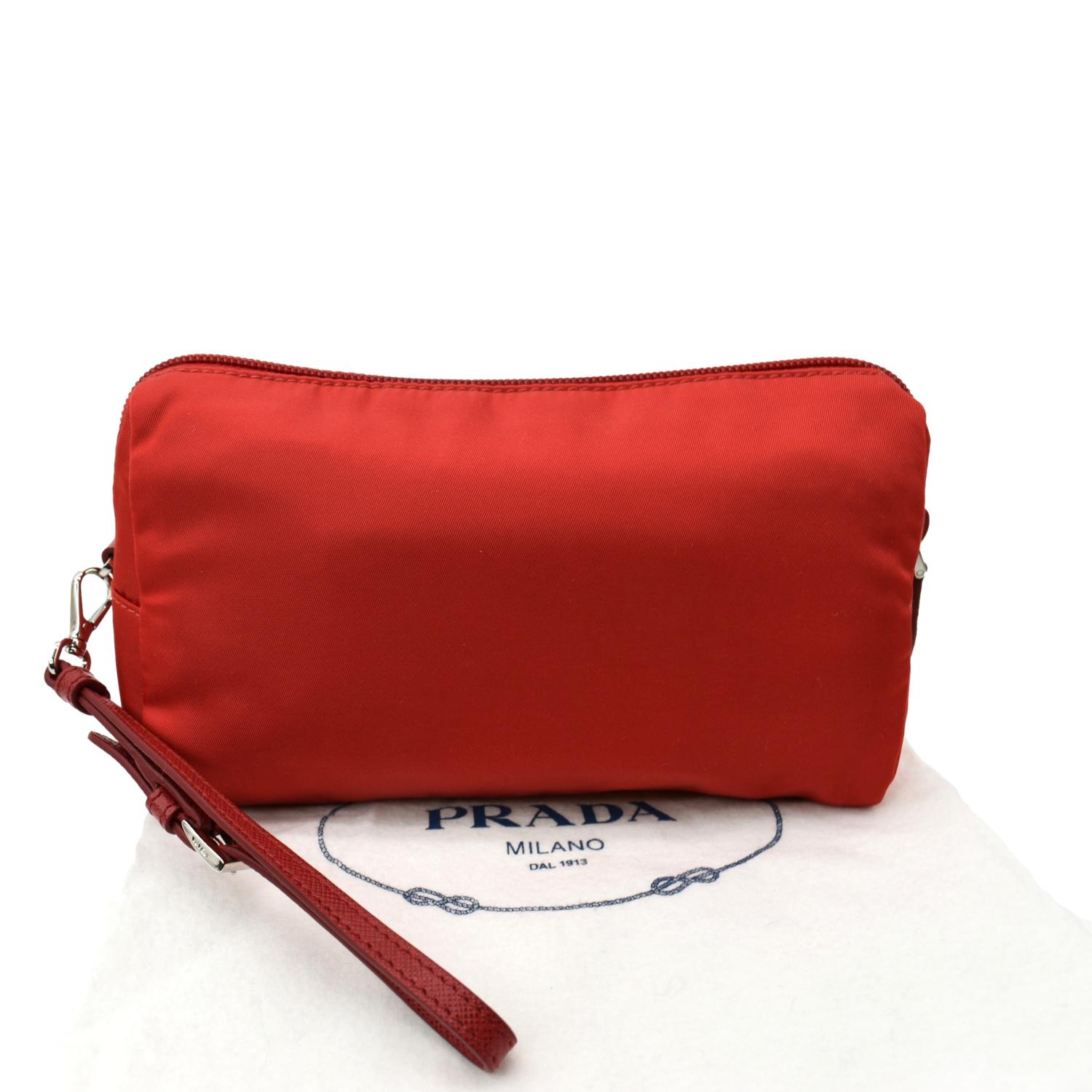 Cosmetic Case Handbag Nylon Red Travel Bag
