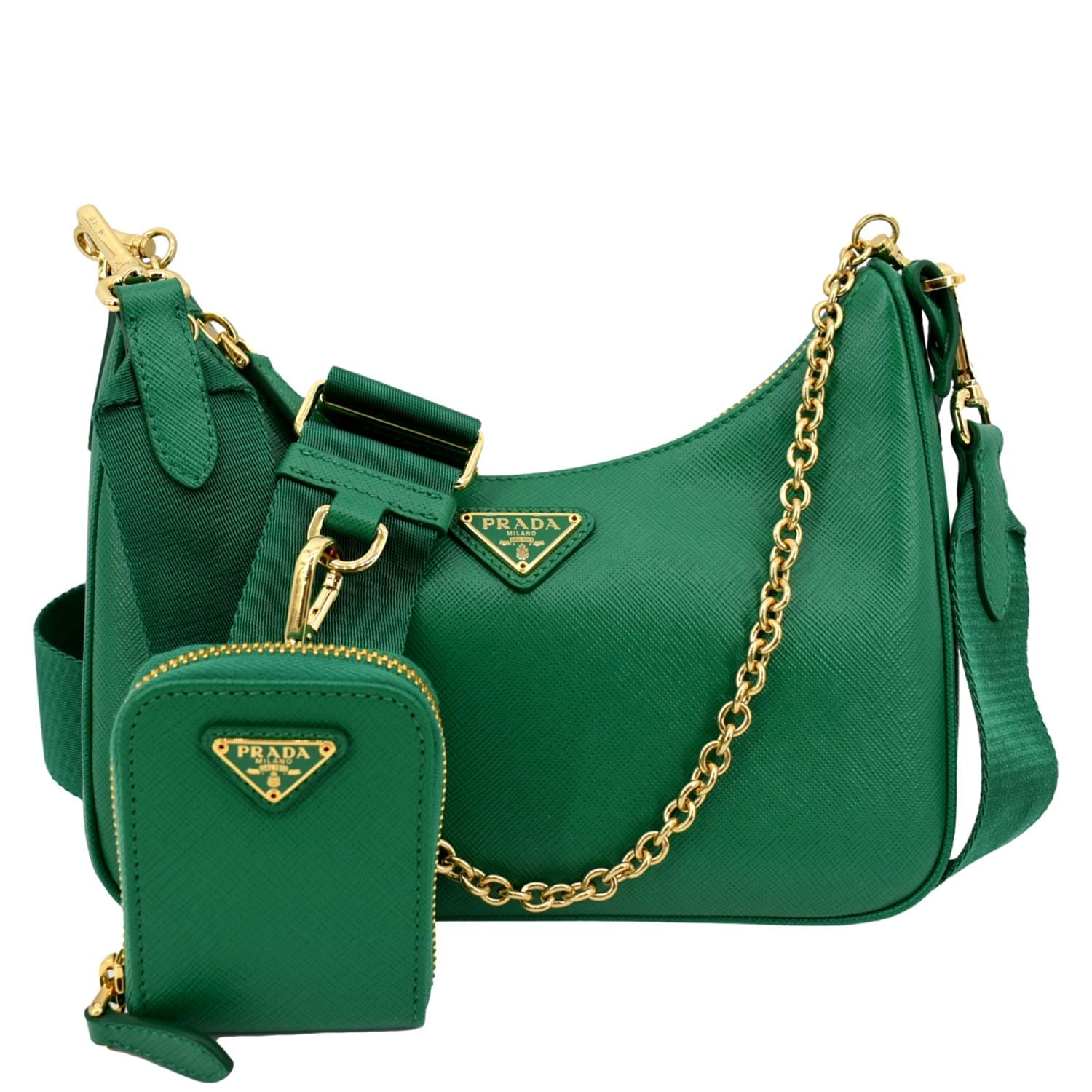 Re Edition Saffiano Shoulder Bag Leather Green