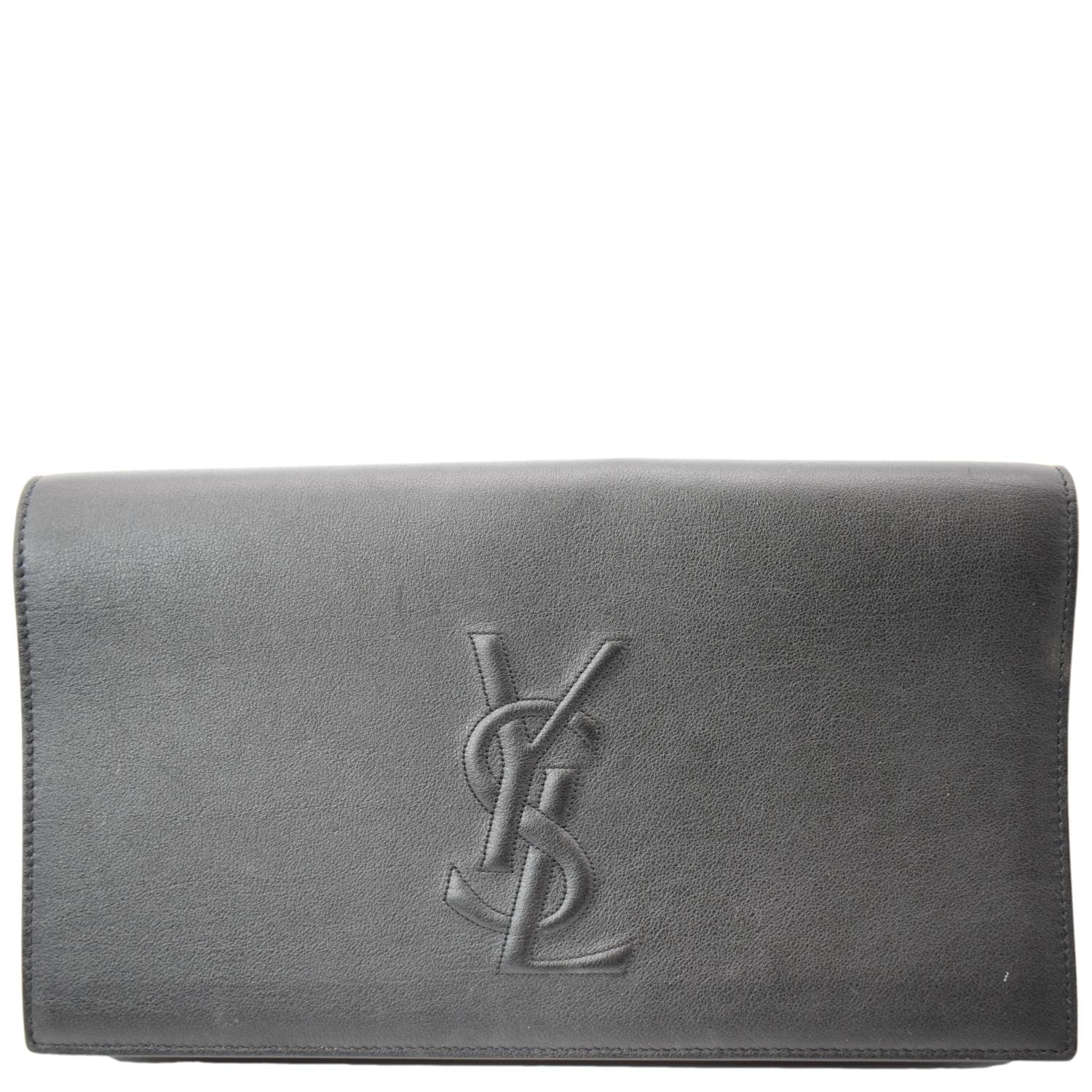 YSL Saint Laurent Saint Belle De Jour Clutch Bag Leather Black