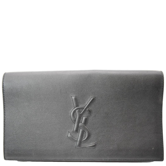 YSL Saint Laurent Saint Belle De Jour Clutch Bag Leather Black