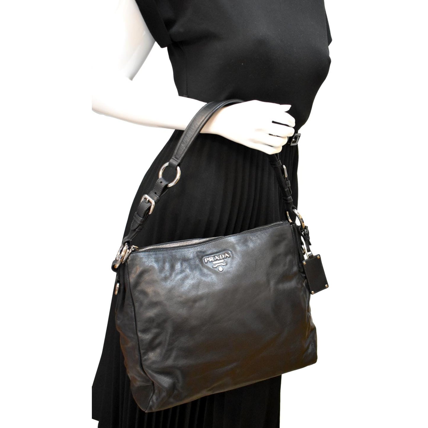 Prada Shoulder Bag Leather Black Prada Tote