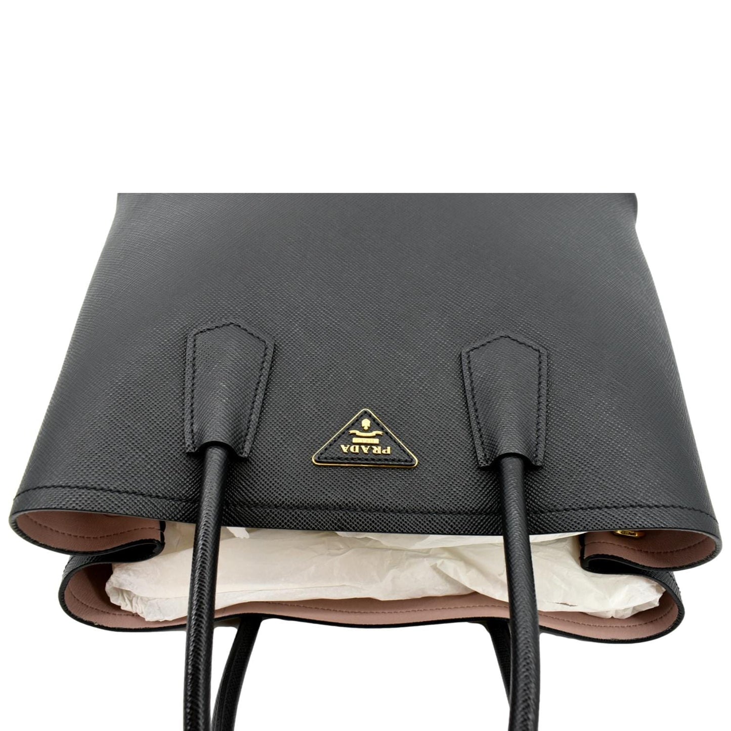 Prada Double Crossbody Bag Leather Saffiano Black