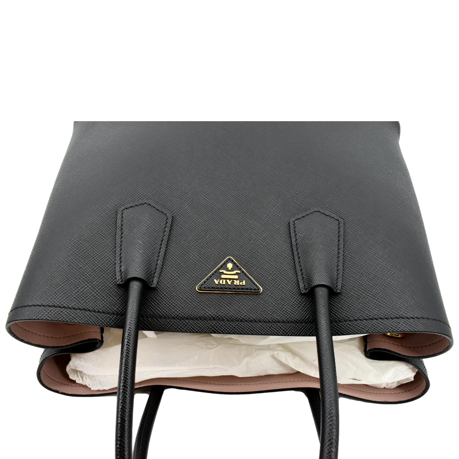 Prada Double Crossbody Bag Leather Saffiano Black