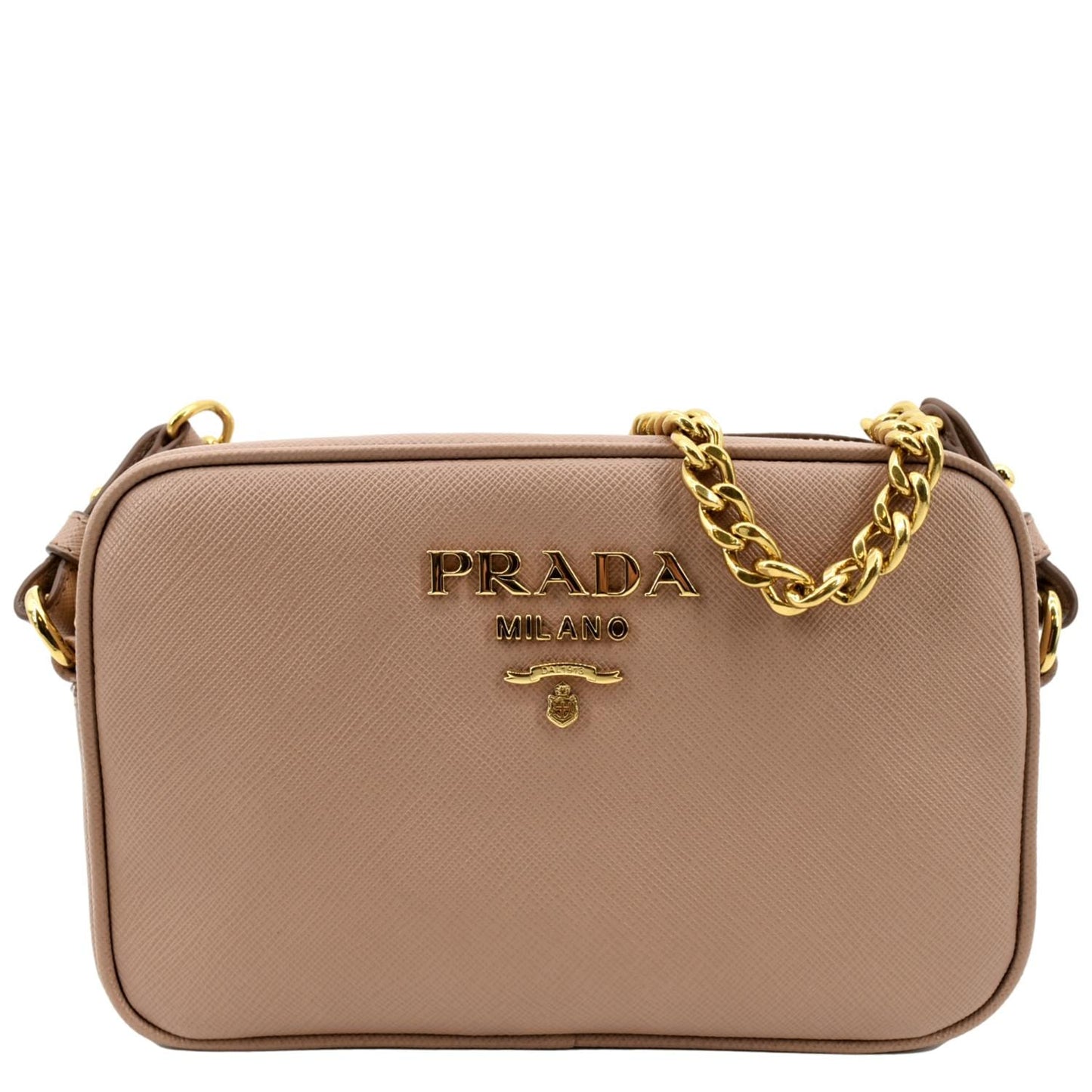 Prada Camera Crossbody Bag Leather Saffiano Pink