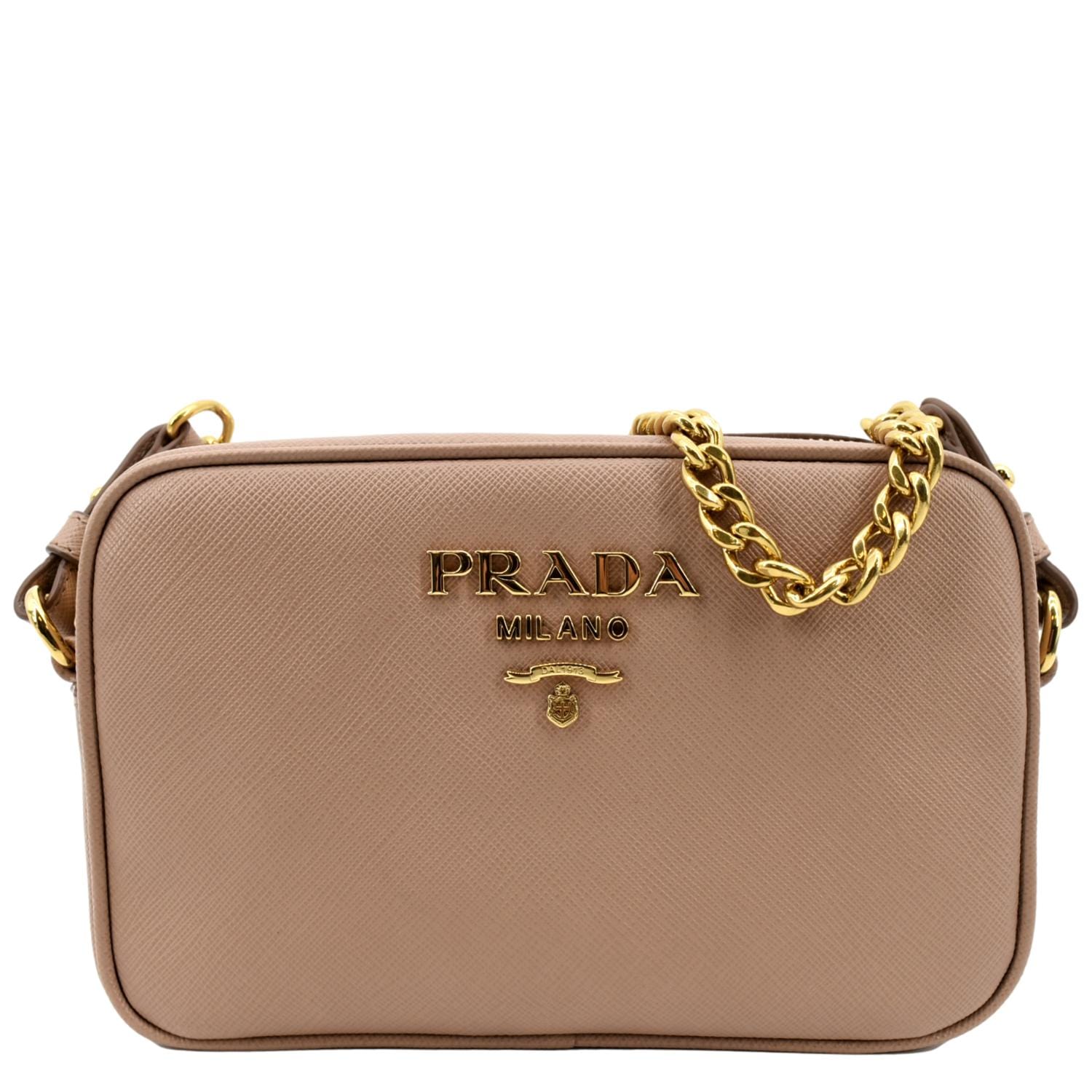 Prada Camera Crossbody Bag Leather Saffiano Pink