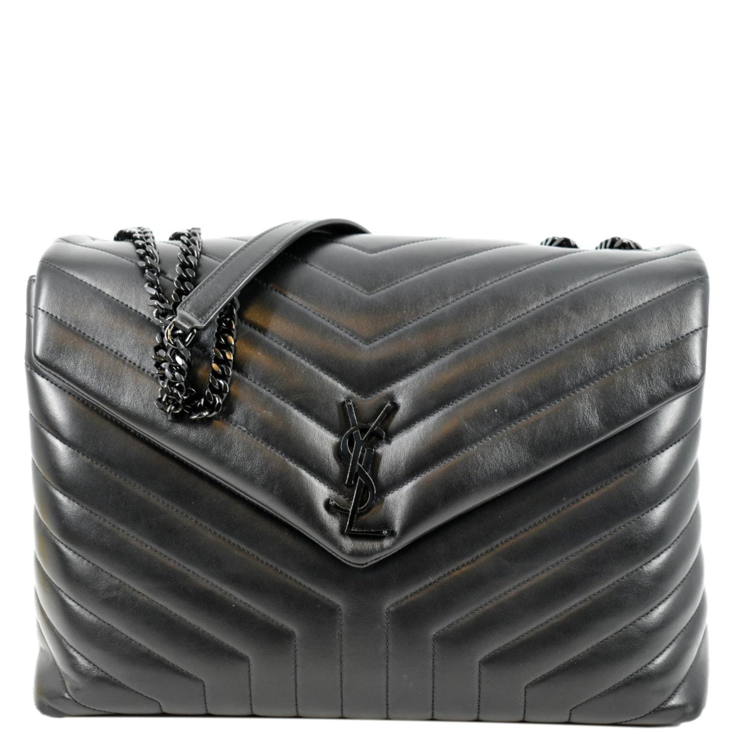 YSL Saint Laurent Saint Large Loulou Chain Shoulder Bag Leather Matelasse