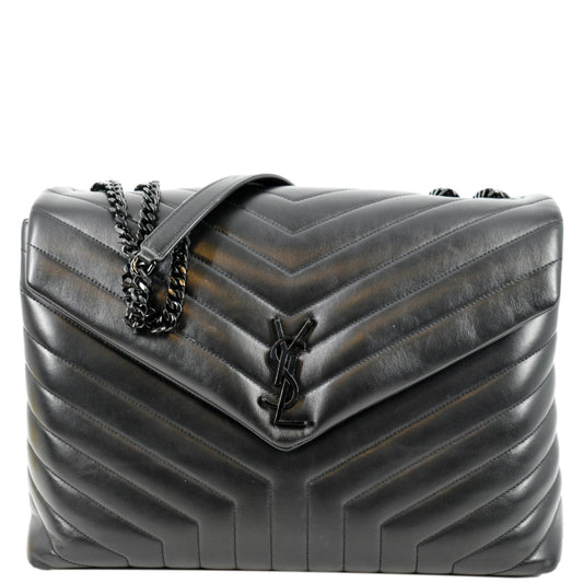 YSL Saint Laurent Saint Large Loulou Chain Shoulder Bag Leather Matelasse