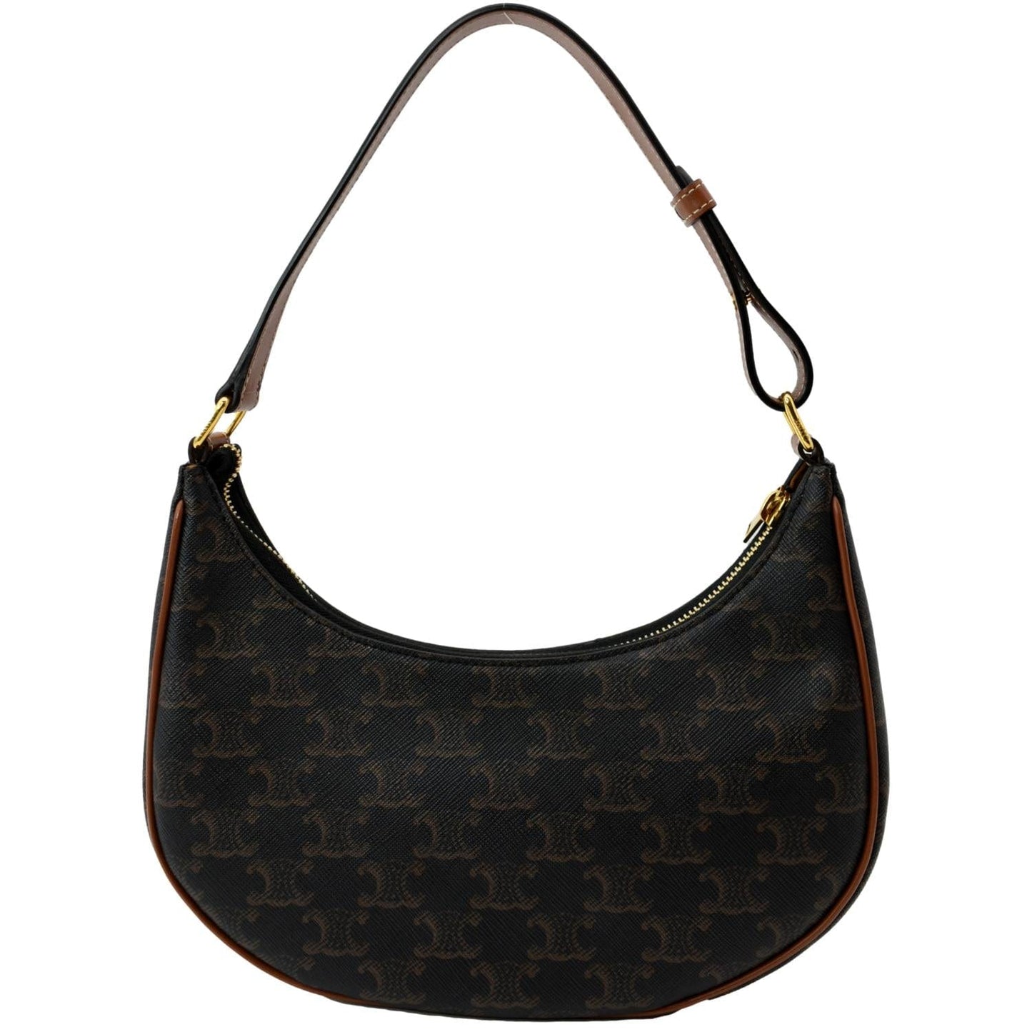 Ava Triomphe Calfskin Shoulder Bag Canvas Brown