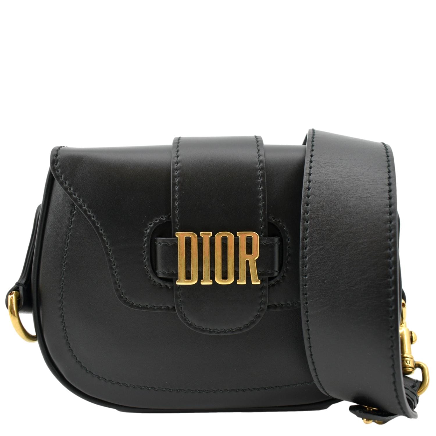 Dior D Fence Calfskin Saddle Bag Hot Deals Leather Black Travel Bag
