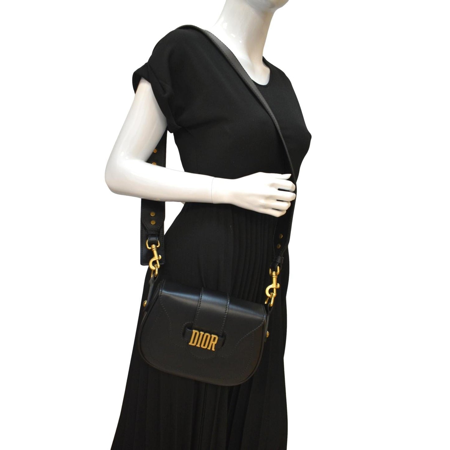 Dior D Fence Calfskin Saddle Bag Hot Deals Leather Black Travel Bag