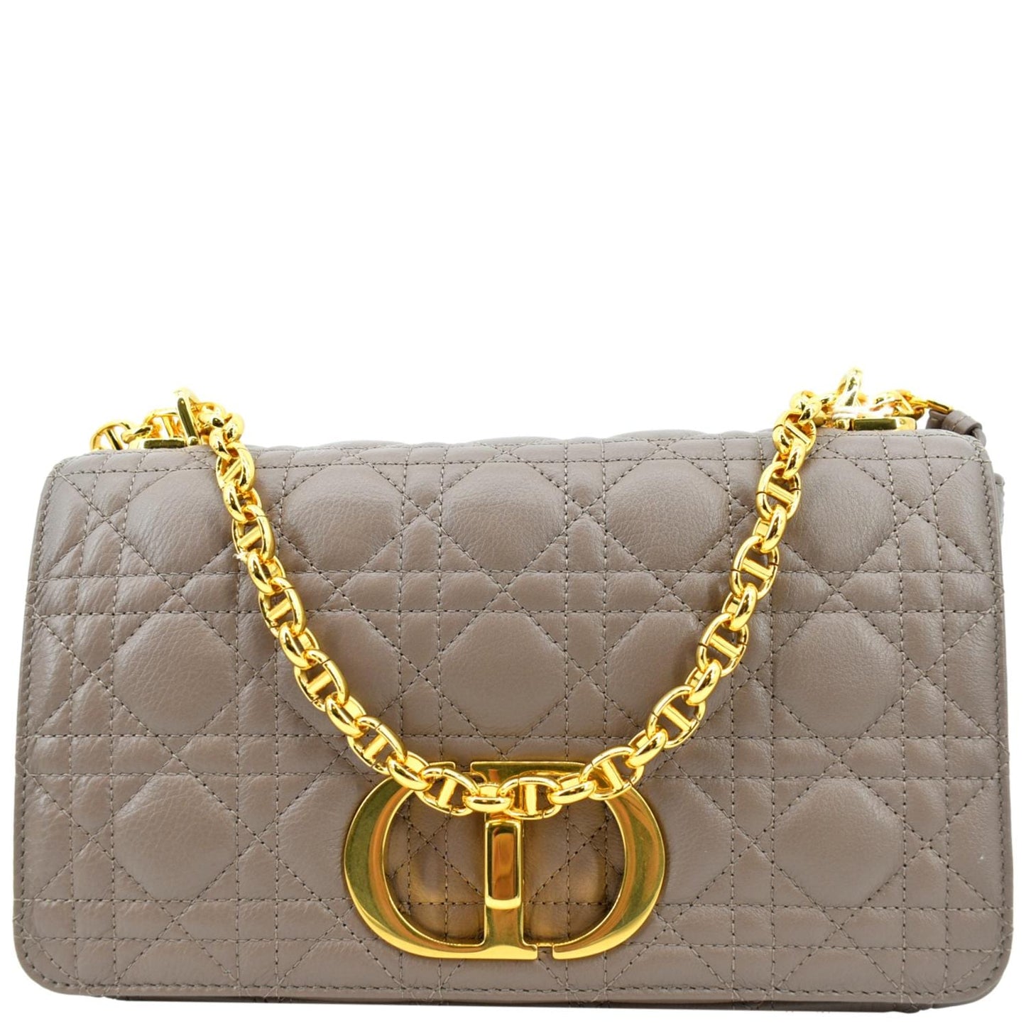Dior Caro Iridescent Shoulder Bag Metallic Leather Pink