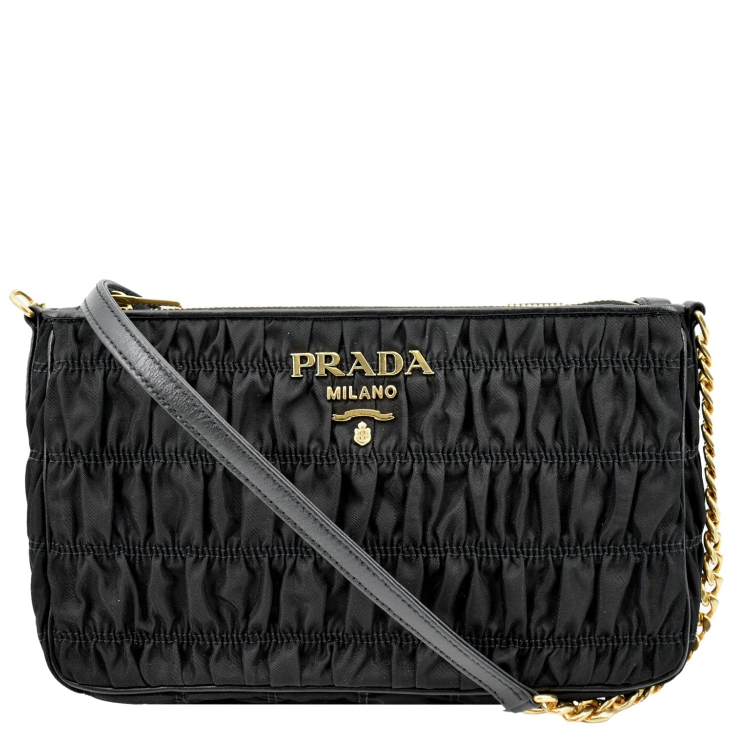 Tessuto Gaufre Shoulder Bag Nylon Black