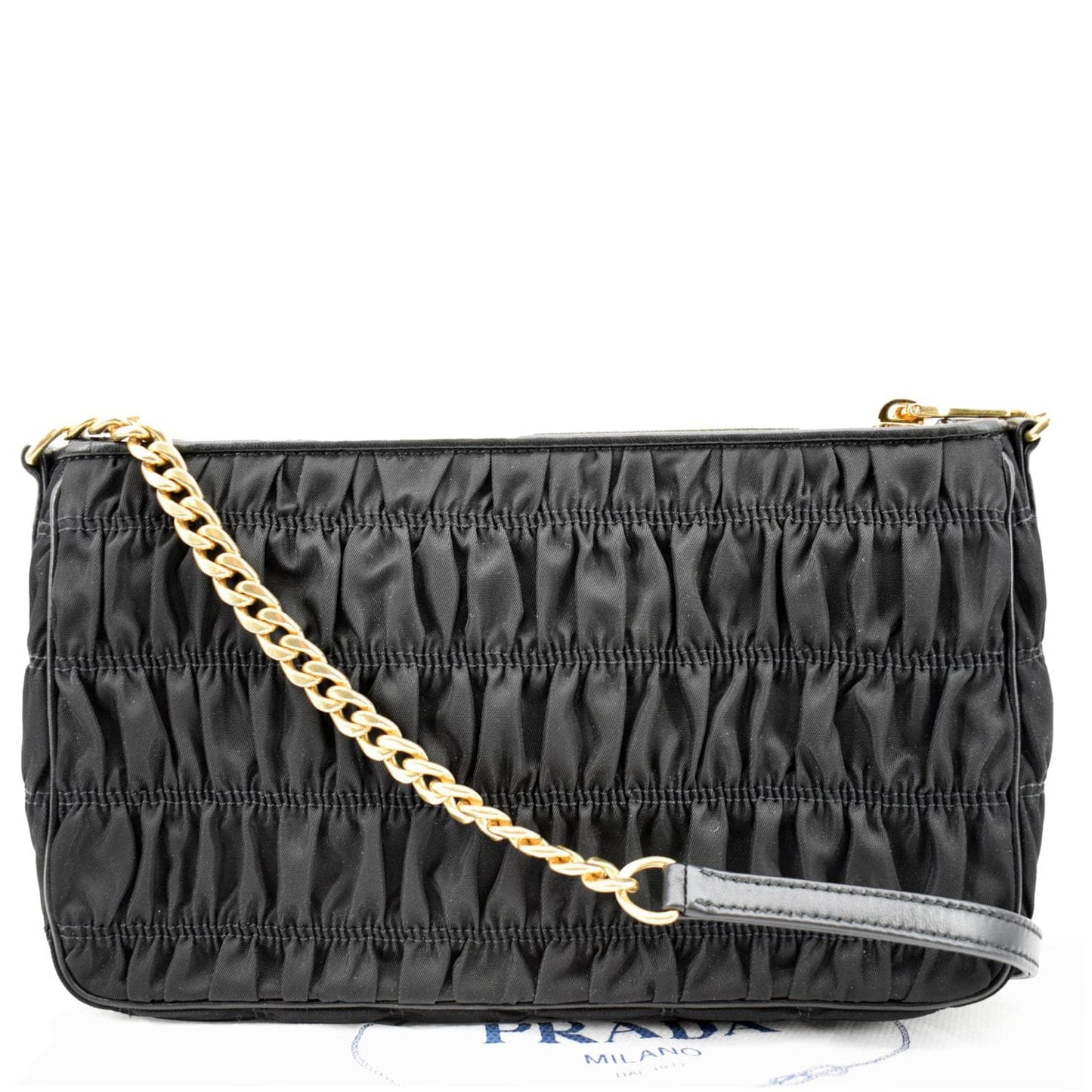 Prada Tessuto Gaufre Shoulder Bag Nylon Black