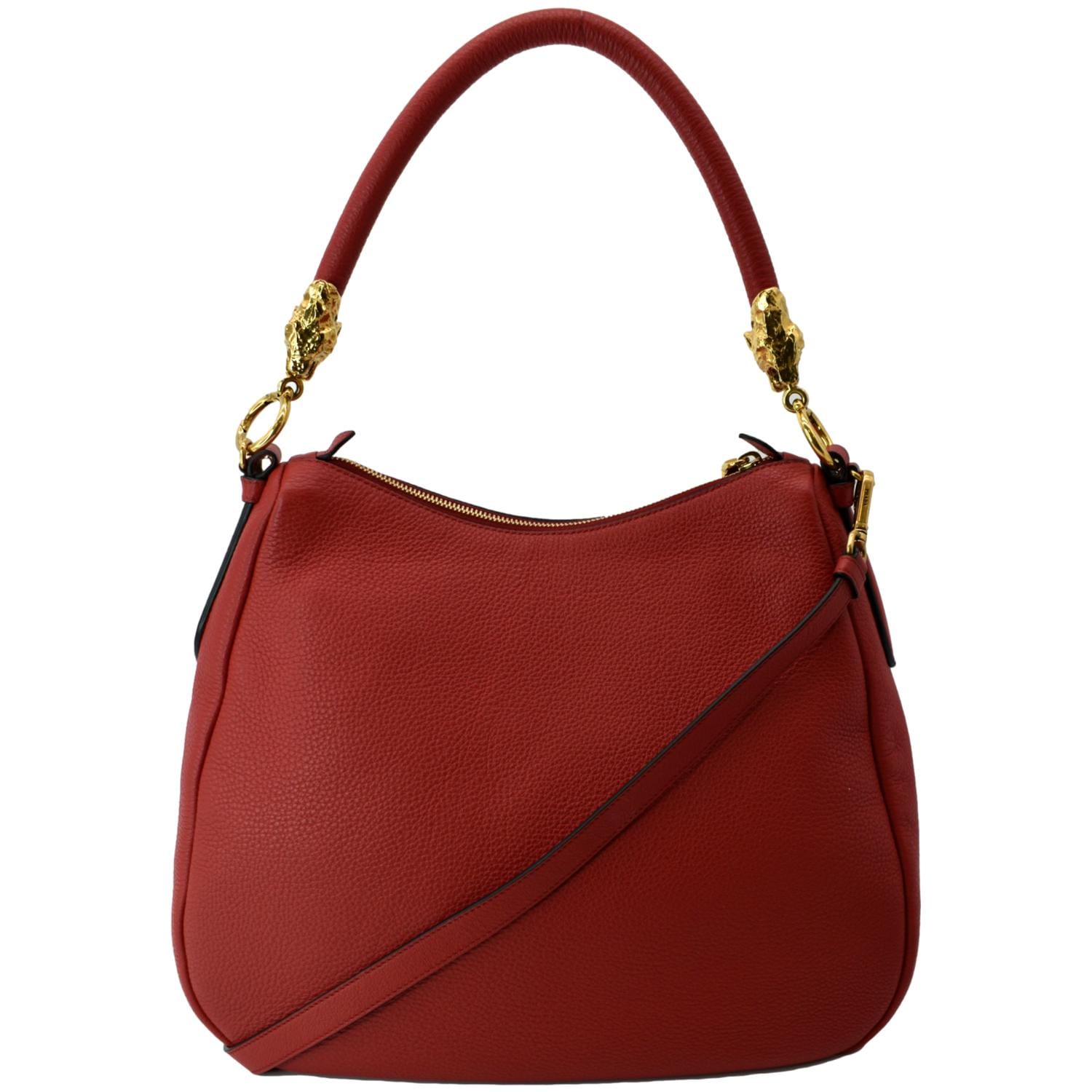 Prada Daino Hobo Bag Leather Vitello Red