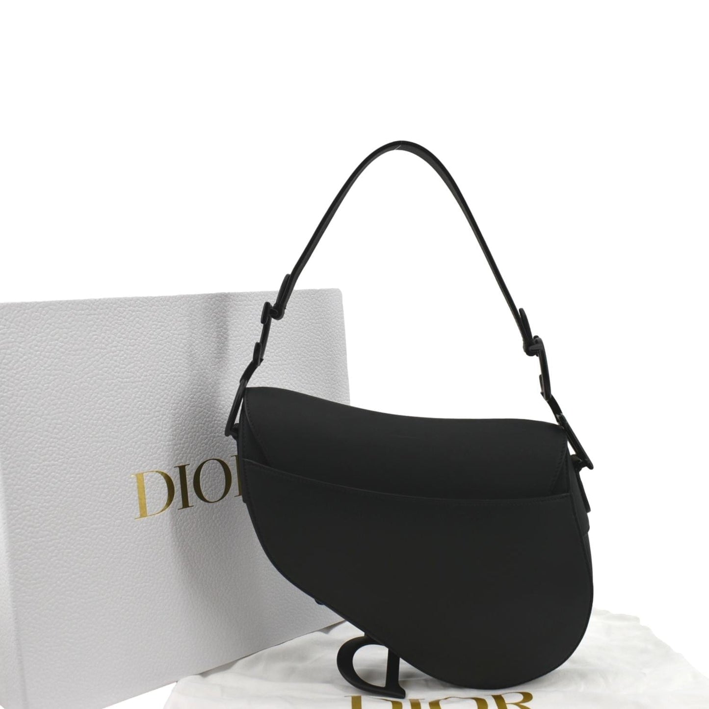 Dior Saddle Satchel Bag Leather Black Travel Bag