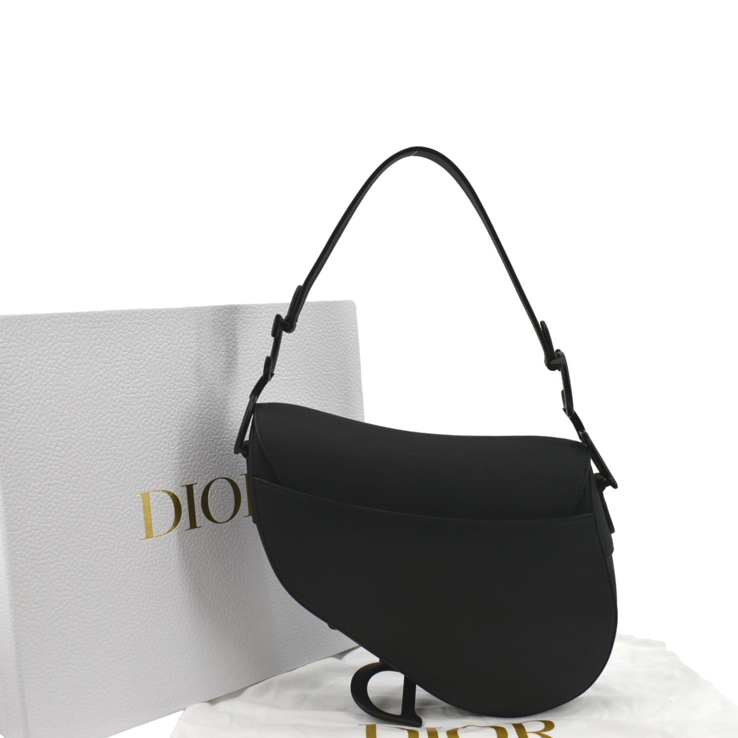 Dior Saddle Satchel Bag Leather Black Travel Bag