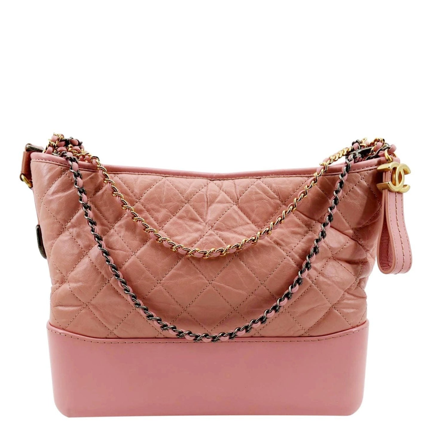 Chanel Gabrielle Aged Leather Calfskin Pink Travel Bag