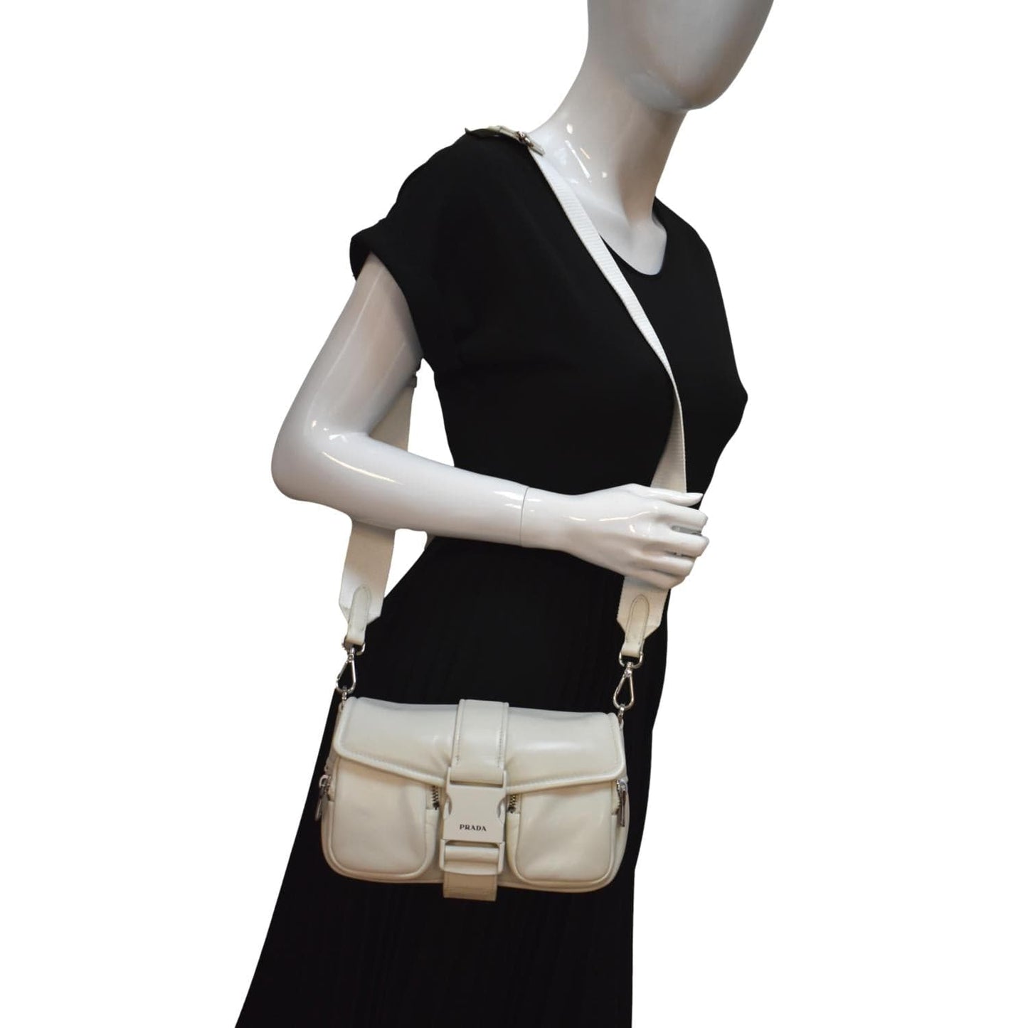 Borsa Pocket Con Nappa Shoulder Bag Leather White