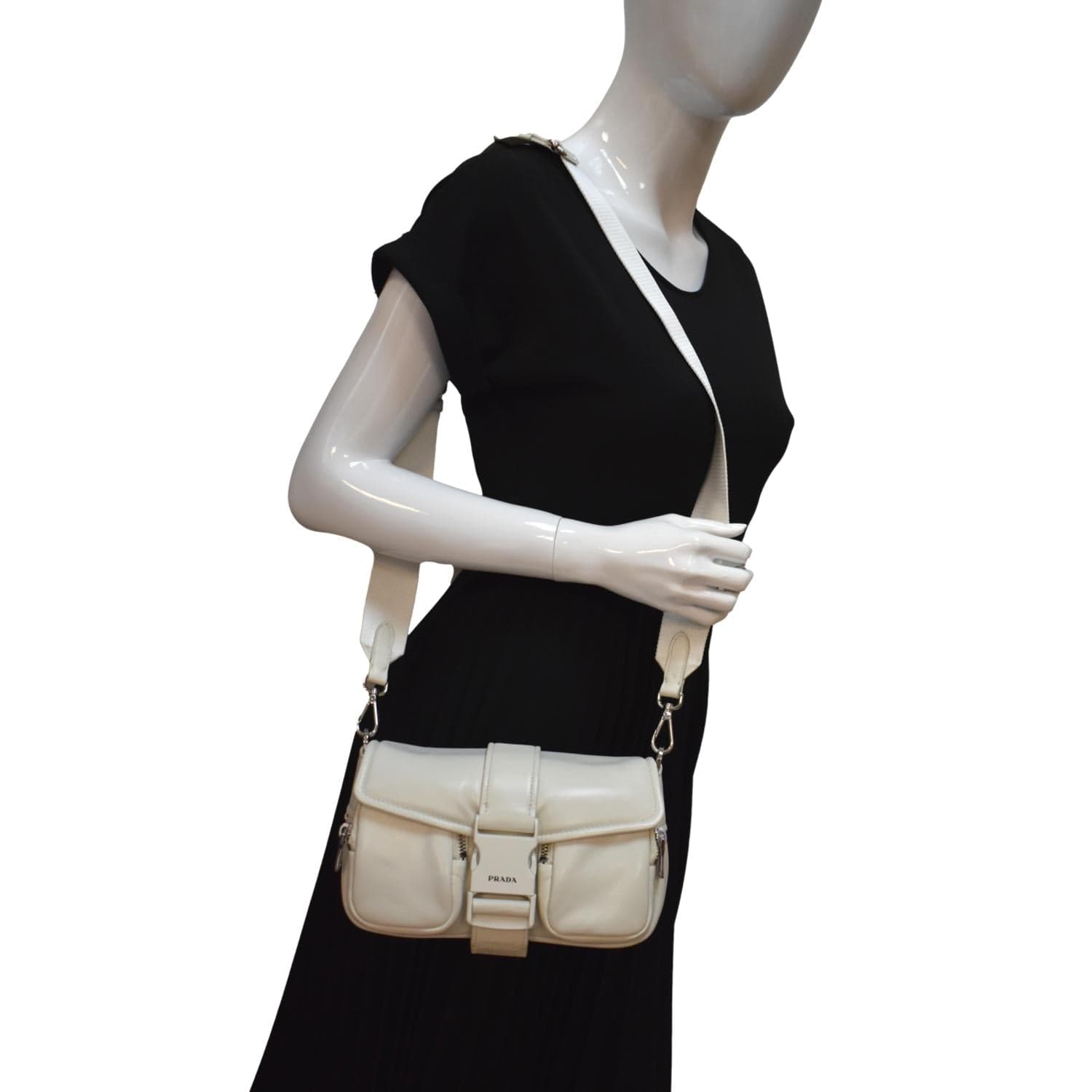 Borsa Pocket Con Nappa Shoulder Bag Leather White