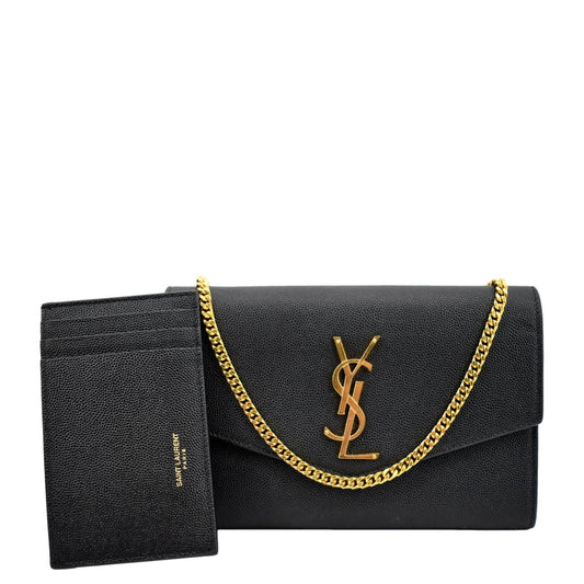 YSL Saint Laurent Saint Uptown Crossbody Wallet Leather Black Crossbody Bag
