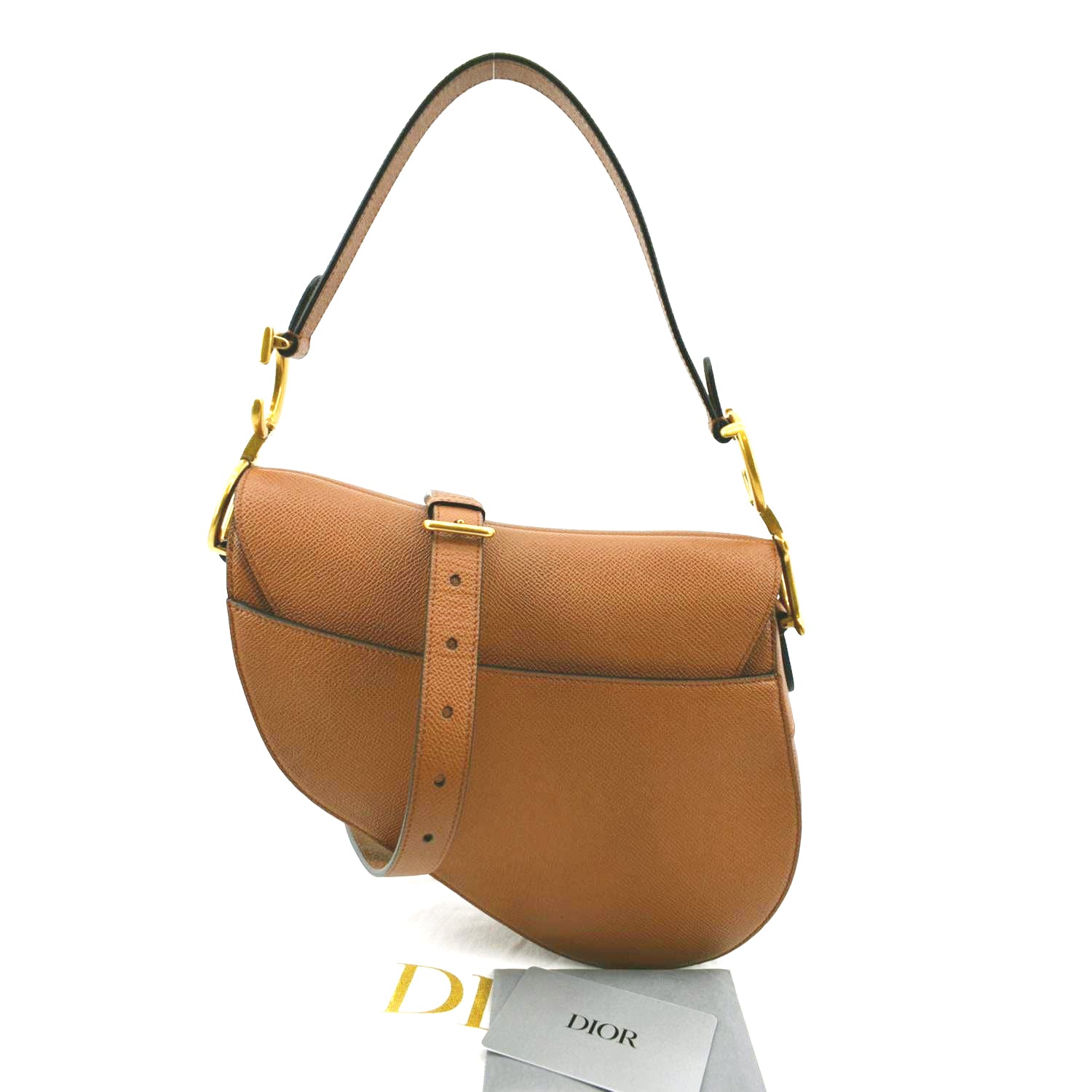 Dior Saddle Grained Calfskin Satchel Bag Cognac Leather Travel Bag