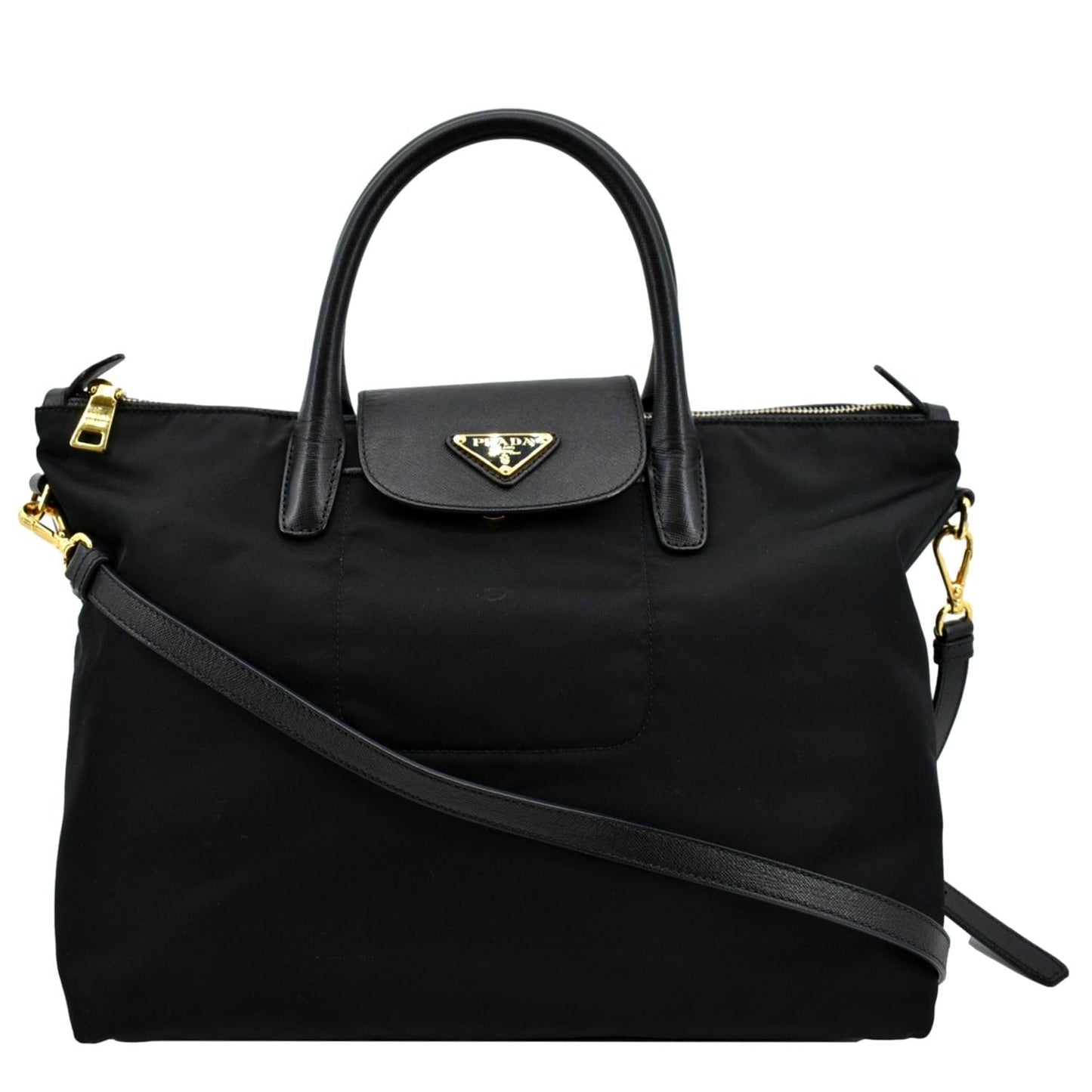 Prada Tessuto Tote Bag Leather Nylon Saffiano Tote Bag Bn2541