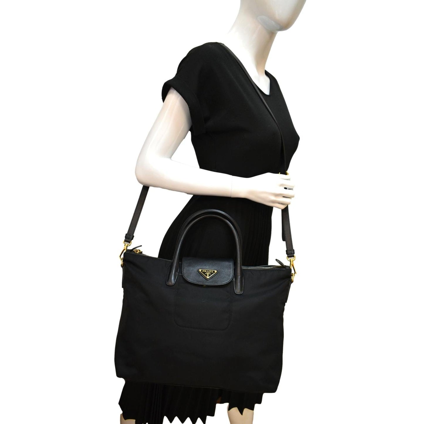 Tessuto & Saffiano Tote Bag Leather Nylon