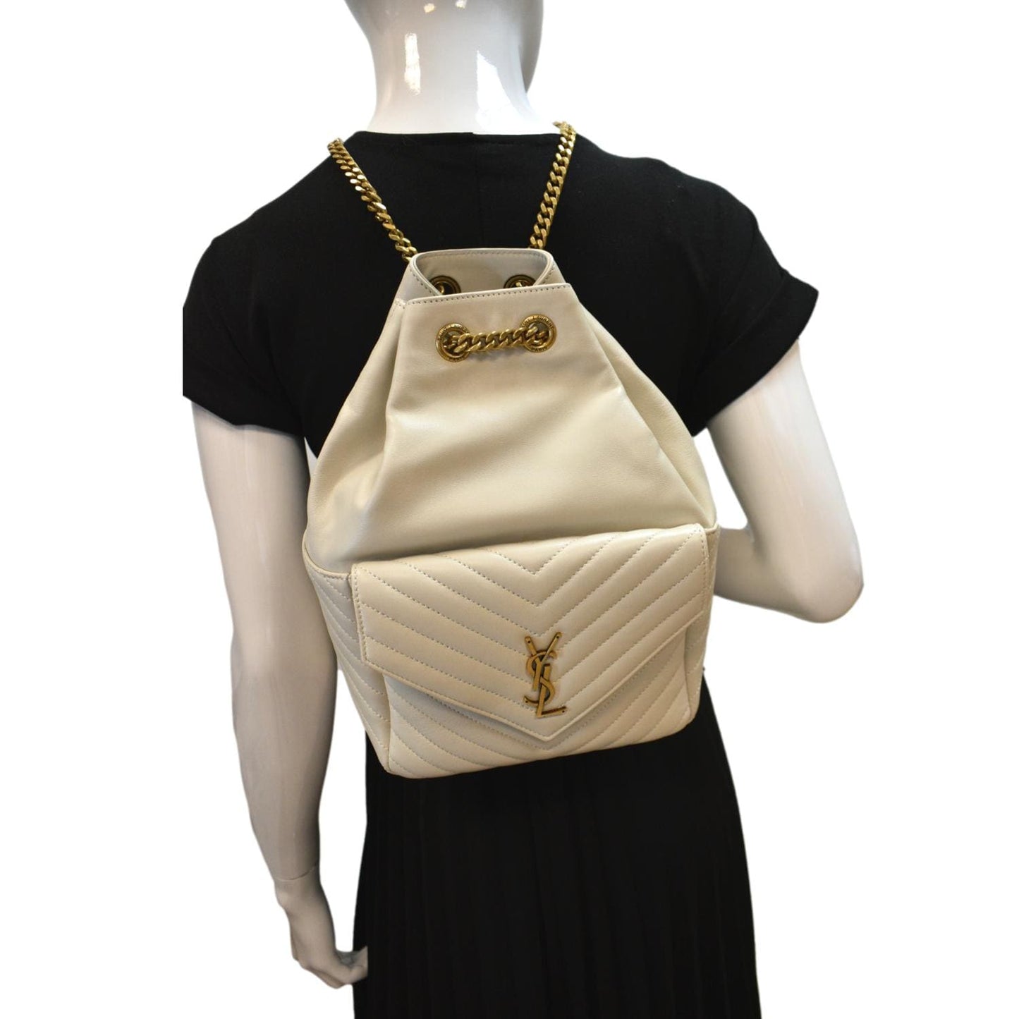 YSL Saint Laurent Yves Joe Backpack Bag Leather Lambskin