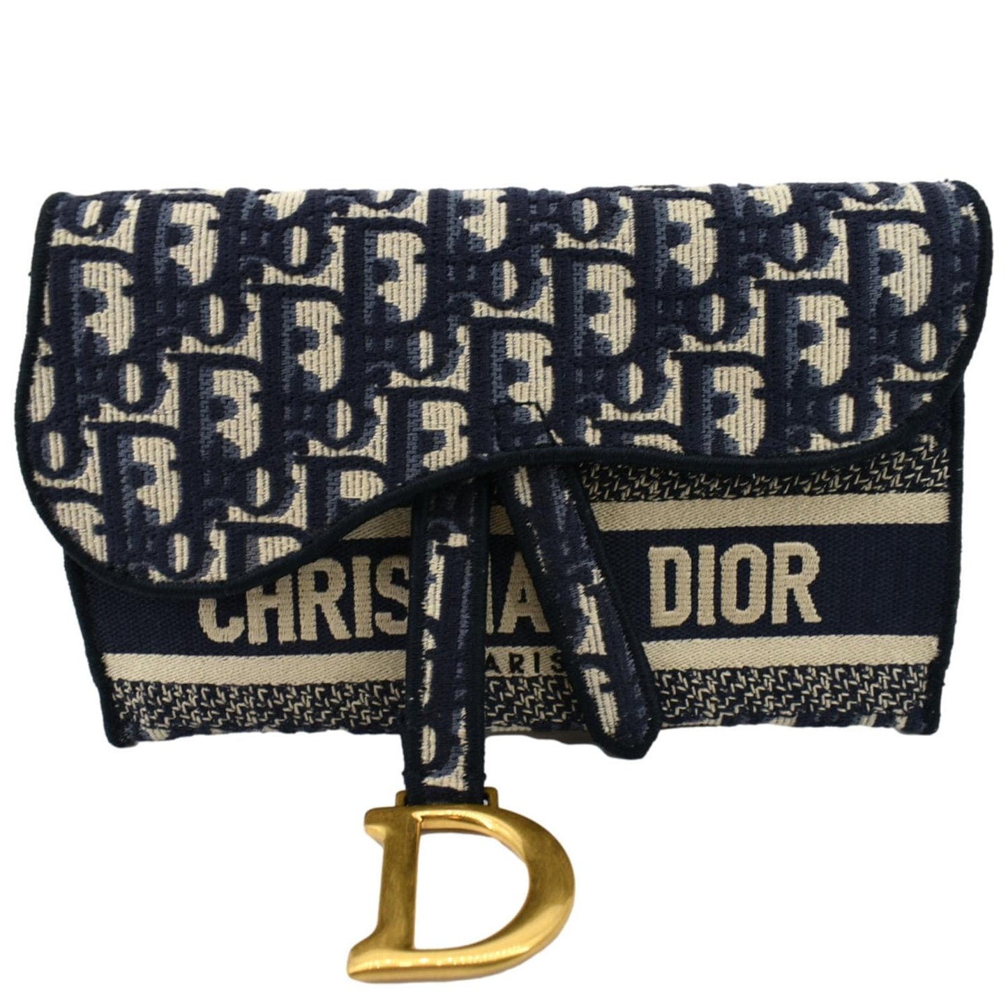 Dior Saddle Oblique Belt Bag Canvas Blue Navy