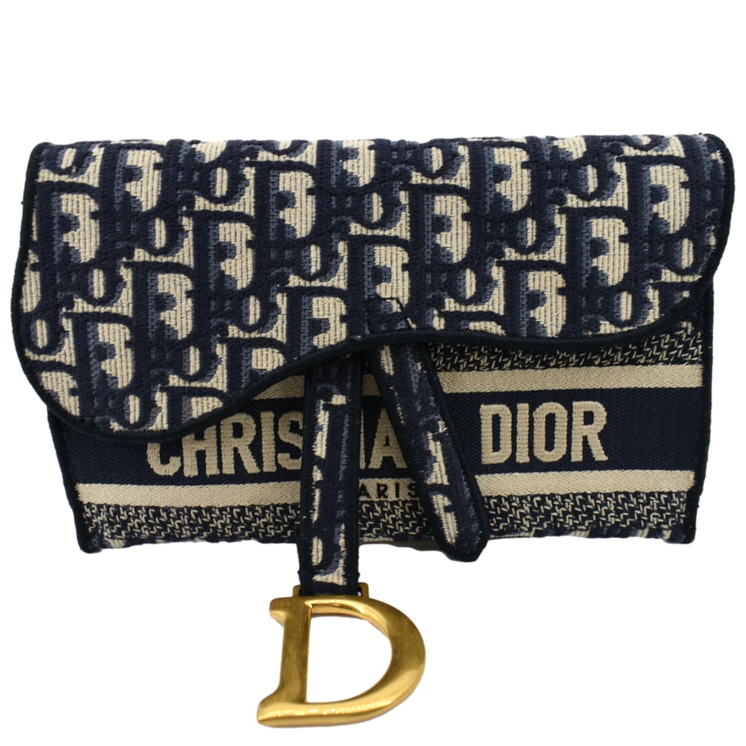 Dior Saddle Oblique Belt Bag Canvas Blue Navy