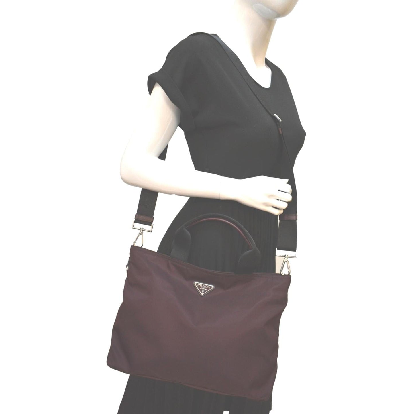 Tote Bag Maroon Nylon Medium