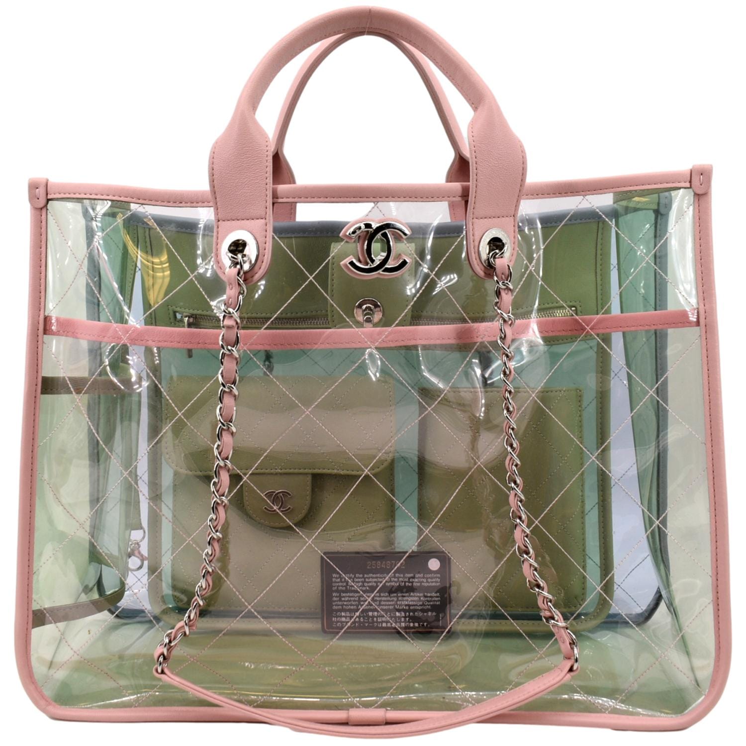 Chanel Coco Splash PVC Quilted Shopping Lambskin Pink Travel Bag