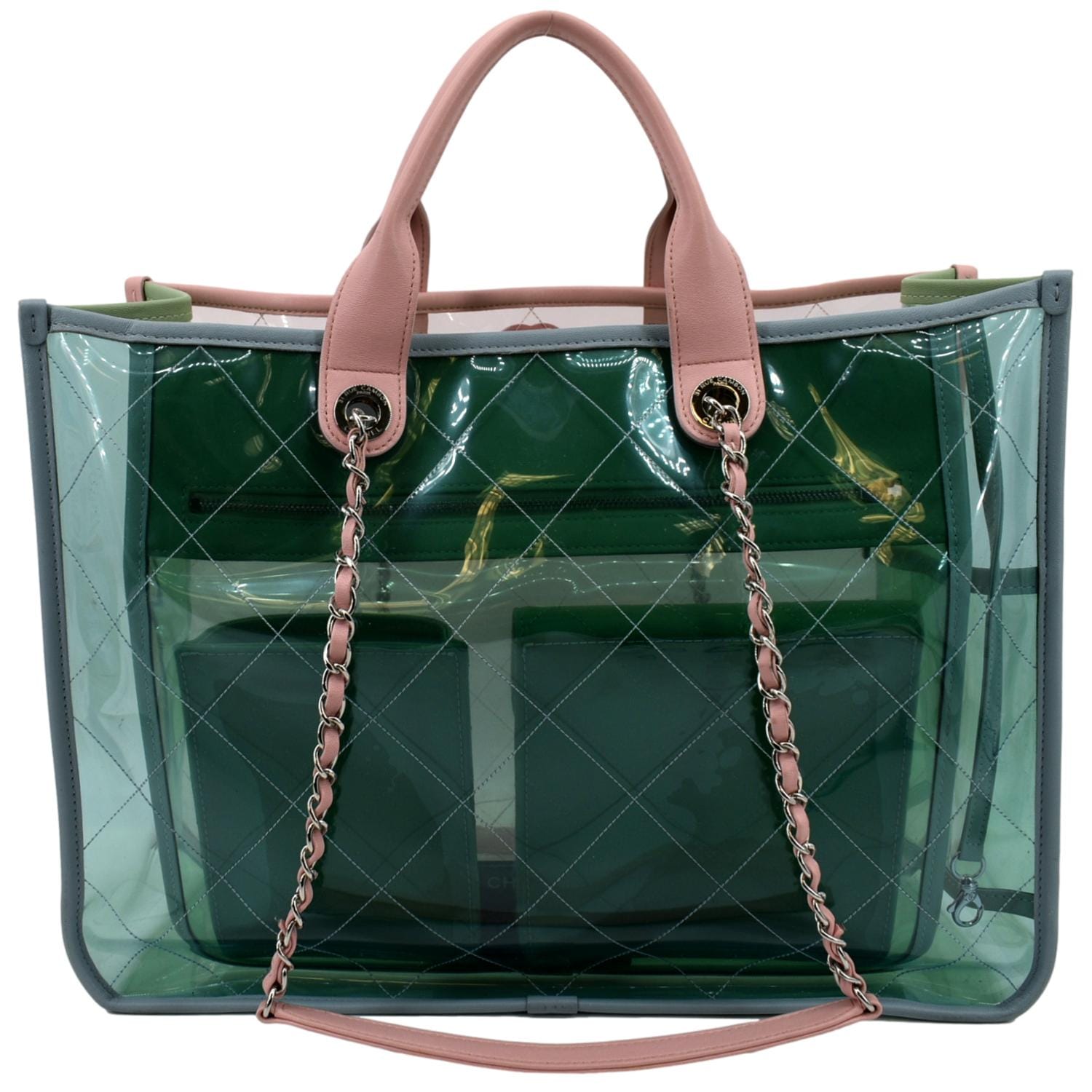 Chanel Coco Splash PVC Quilted Shopping Lambskin Pink Travel Bag