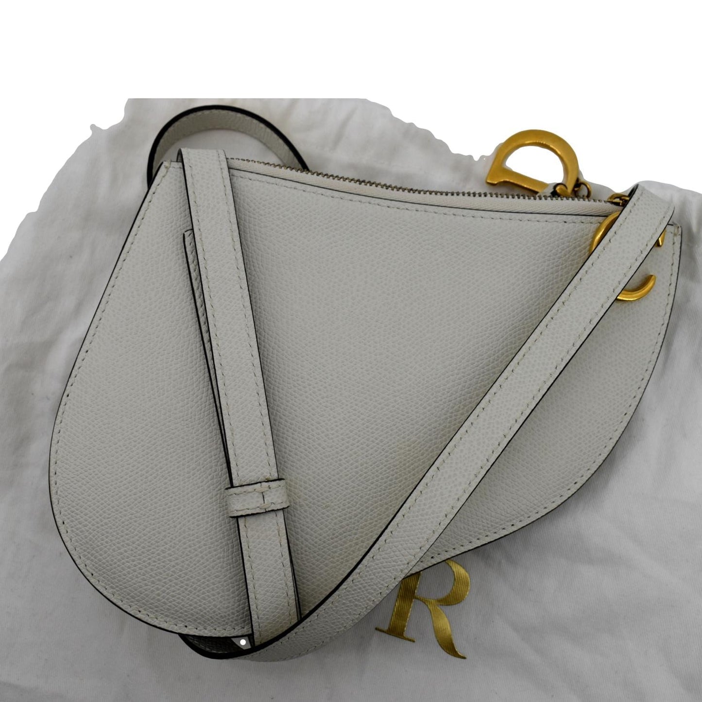 Dior Women Saddle Trio Crossbody Pouch Bag Leather White Crossbody Bag