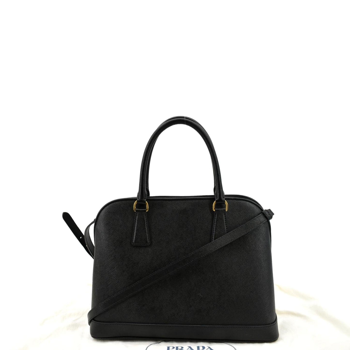 Lux Promenade Saffiano Shoulder Bag New Year Leather Black