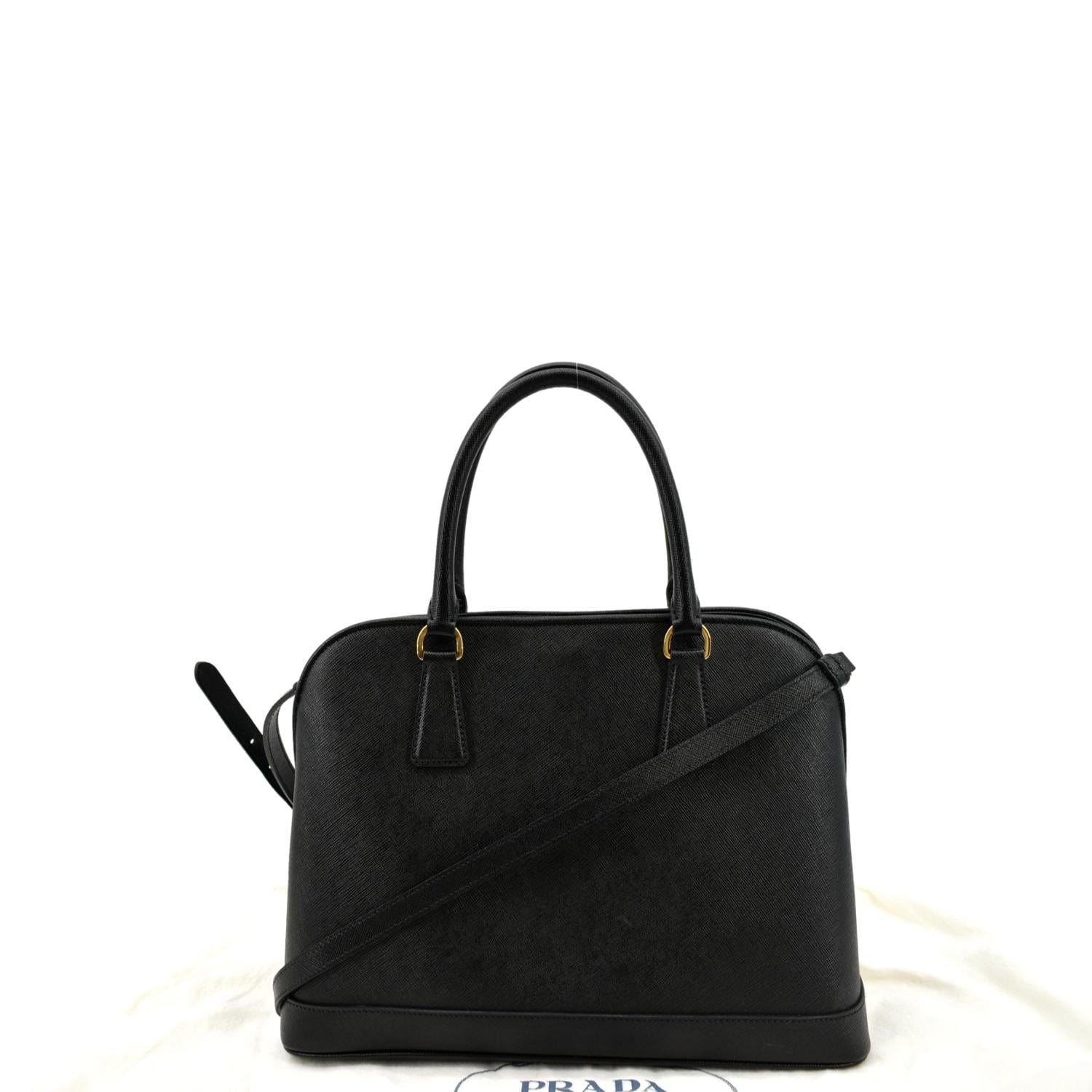 Lux Promenade Saffiano Shoulder Bag New Year Leather Black
