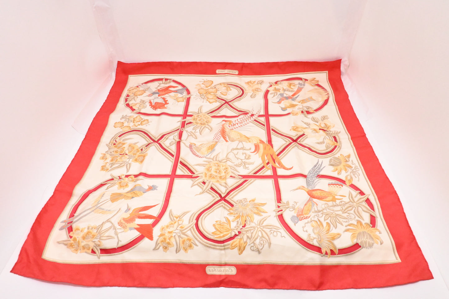 Hermes 'Caraibes' Carre In Light Silk Handbag Red Travel Bag