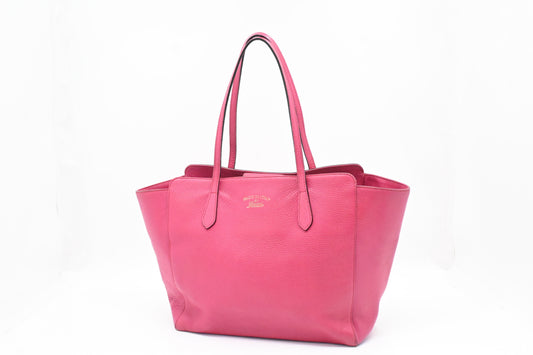 Gucci Swing Leather Pink Tote Bag