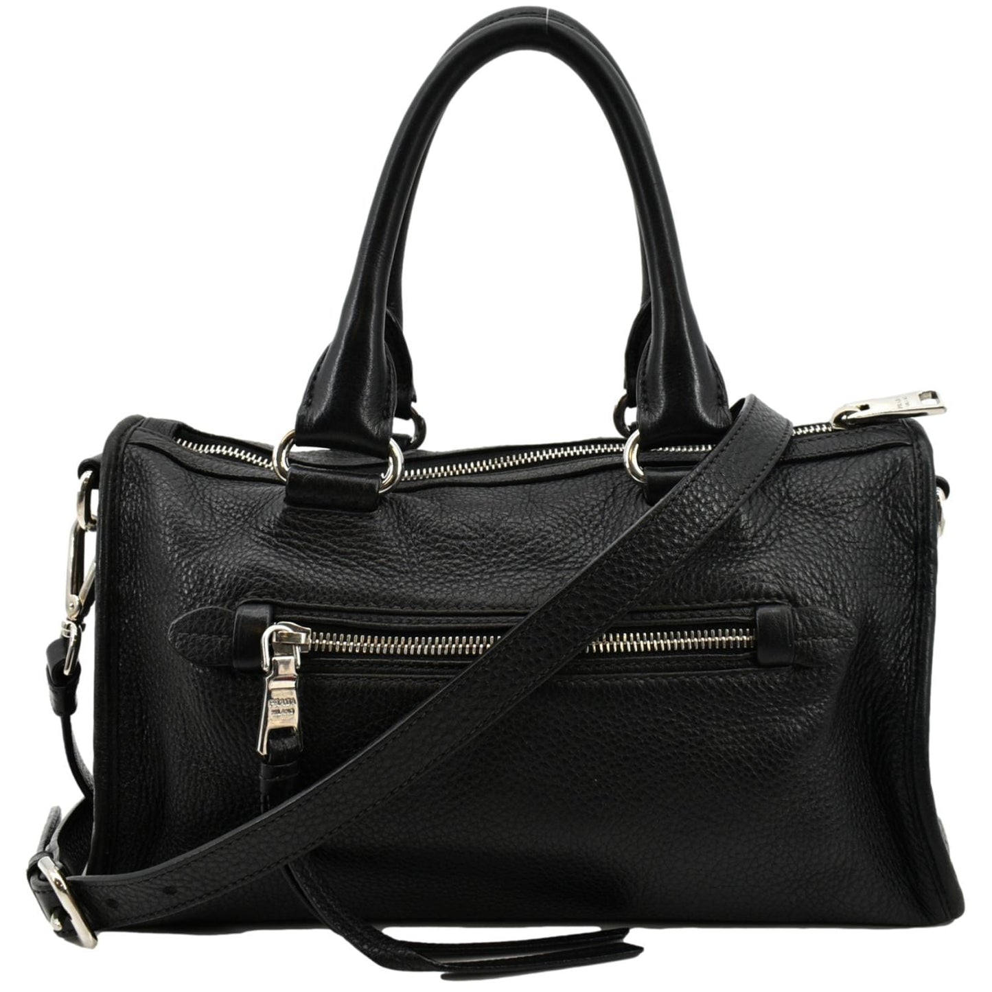 Prada Phenix Shoulder Bag Leather Vitello Black