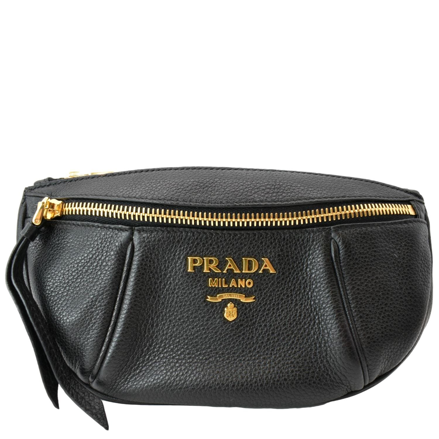 Prada Daino Belt Bag Leather Vitello Black