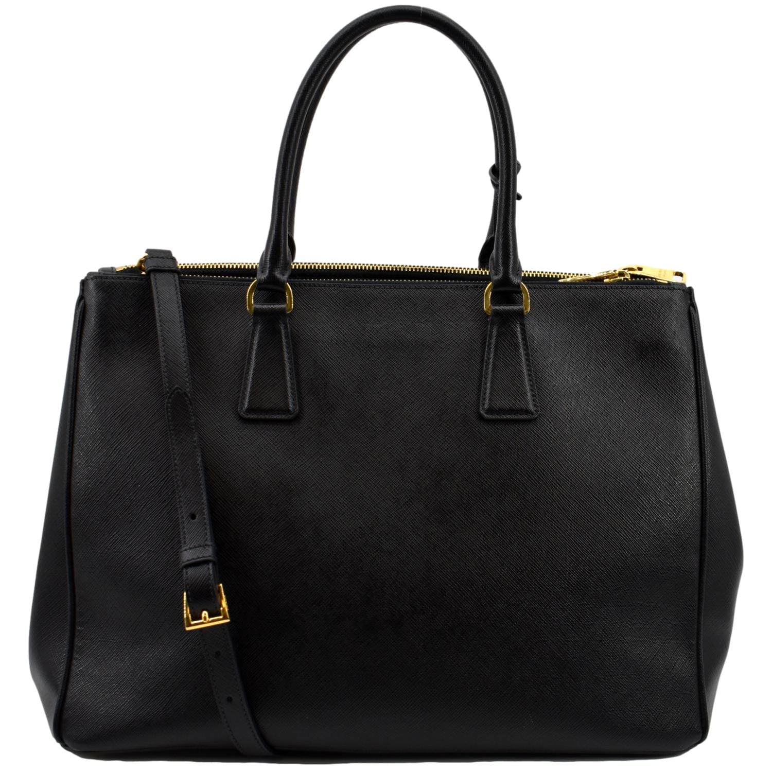Prada Galleria Tote Shoulder Bag Leather Saffiano Black