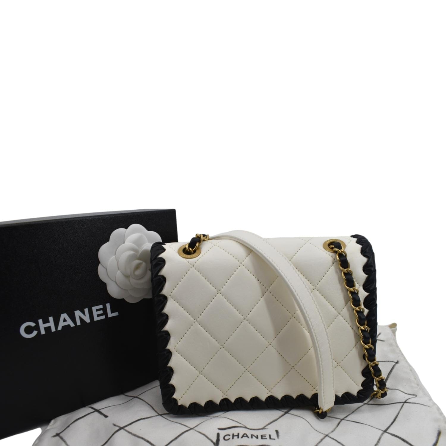 Chanel My Own Frame Flap Braided Calfskin White Travel Bag