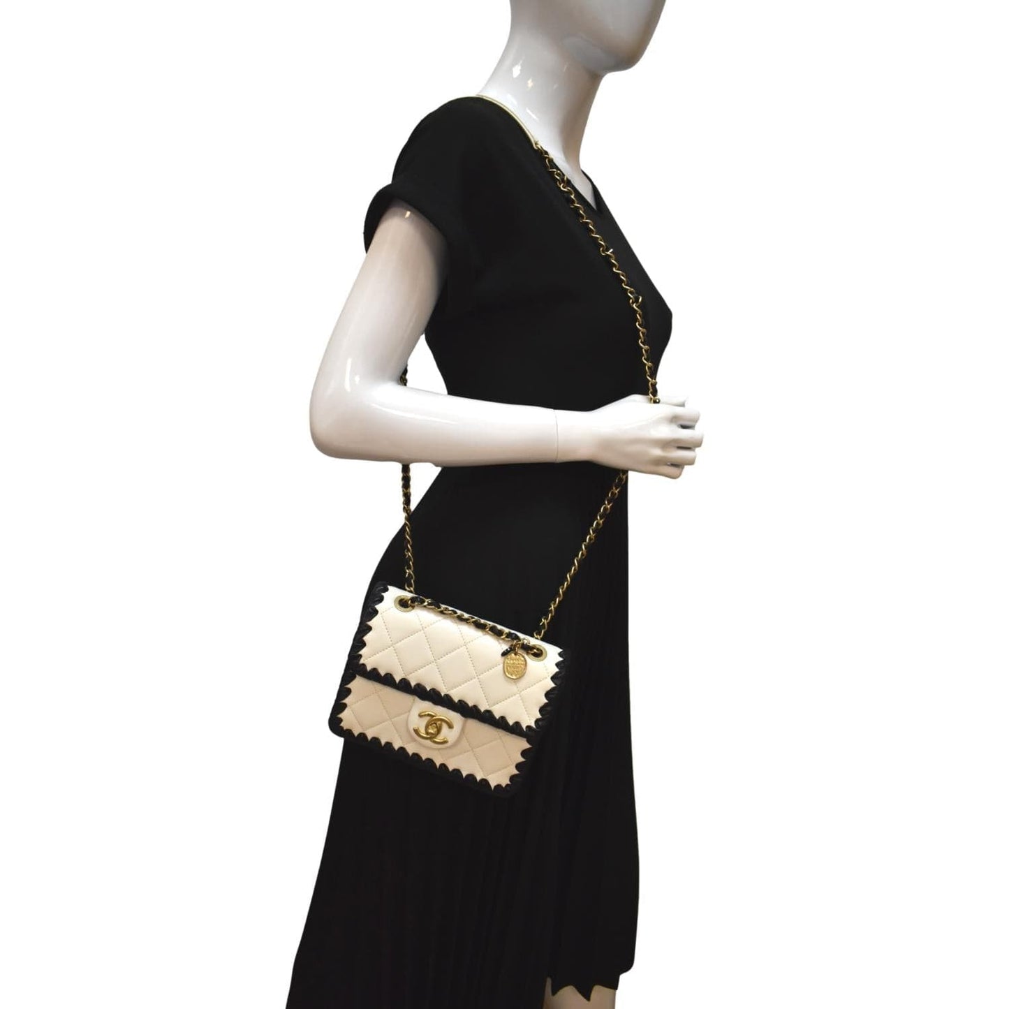 Chanel My Own Frame Flap Braided Calfskin White Travel Bag