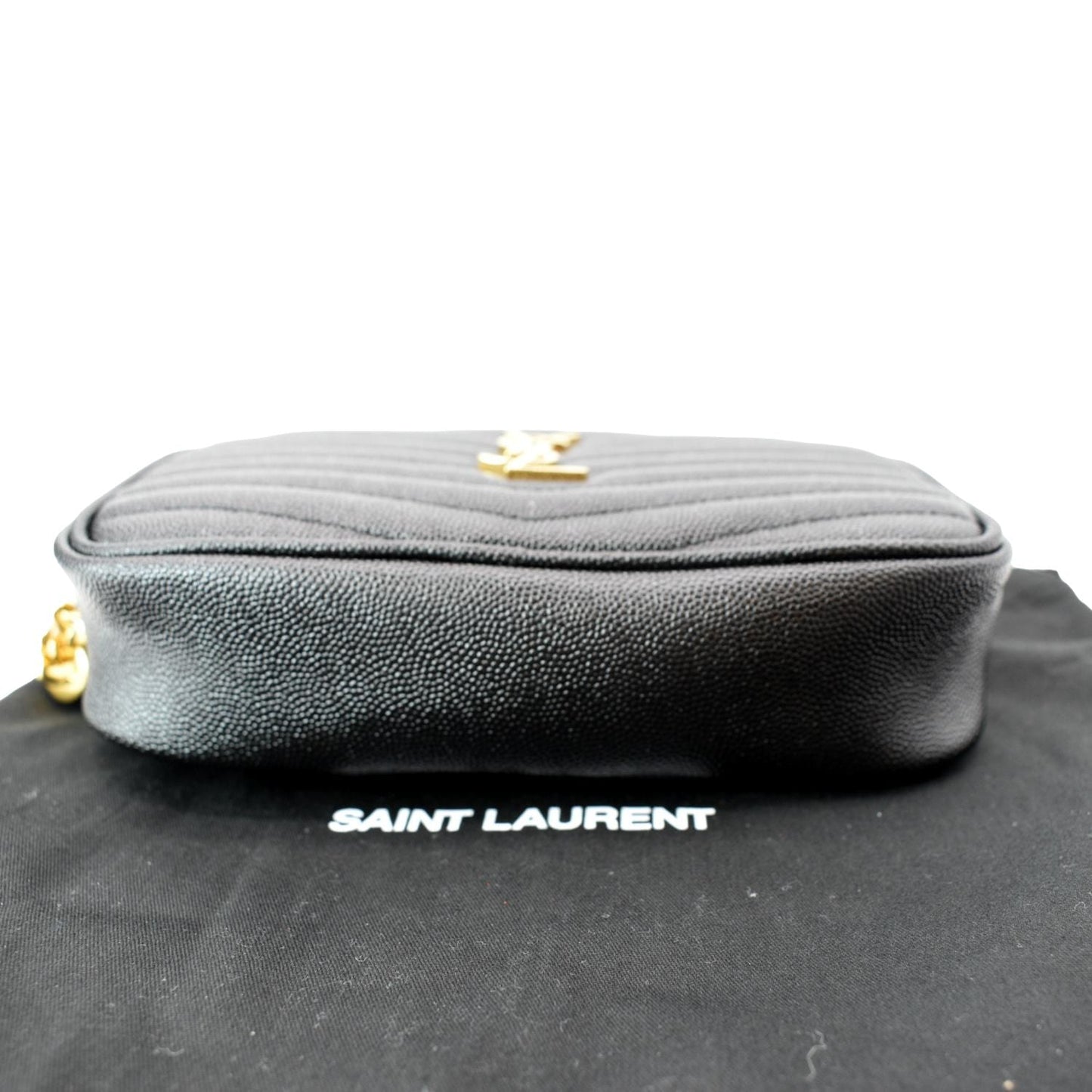 YSL Saint Laurent Yves Lou Camera Crossbody Bag Leather Black Mini Lou Leather Camera