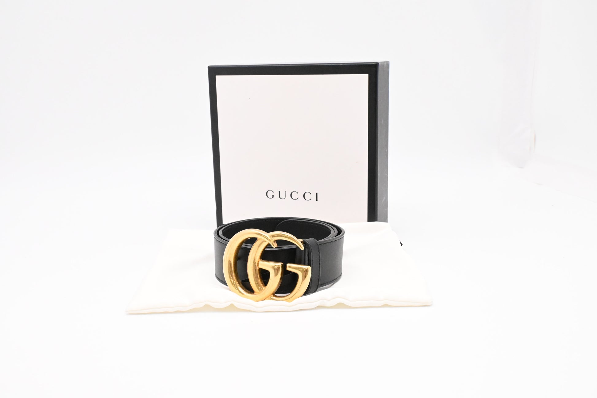 Gucci Black Leather 4 Belt