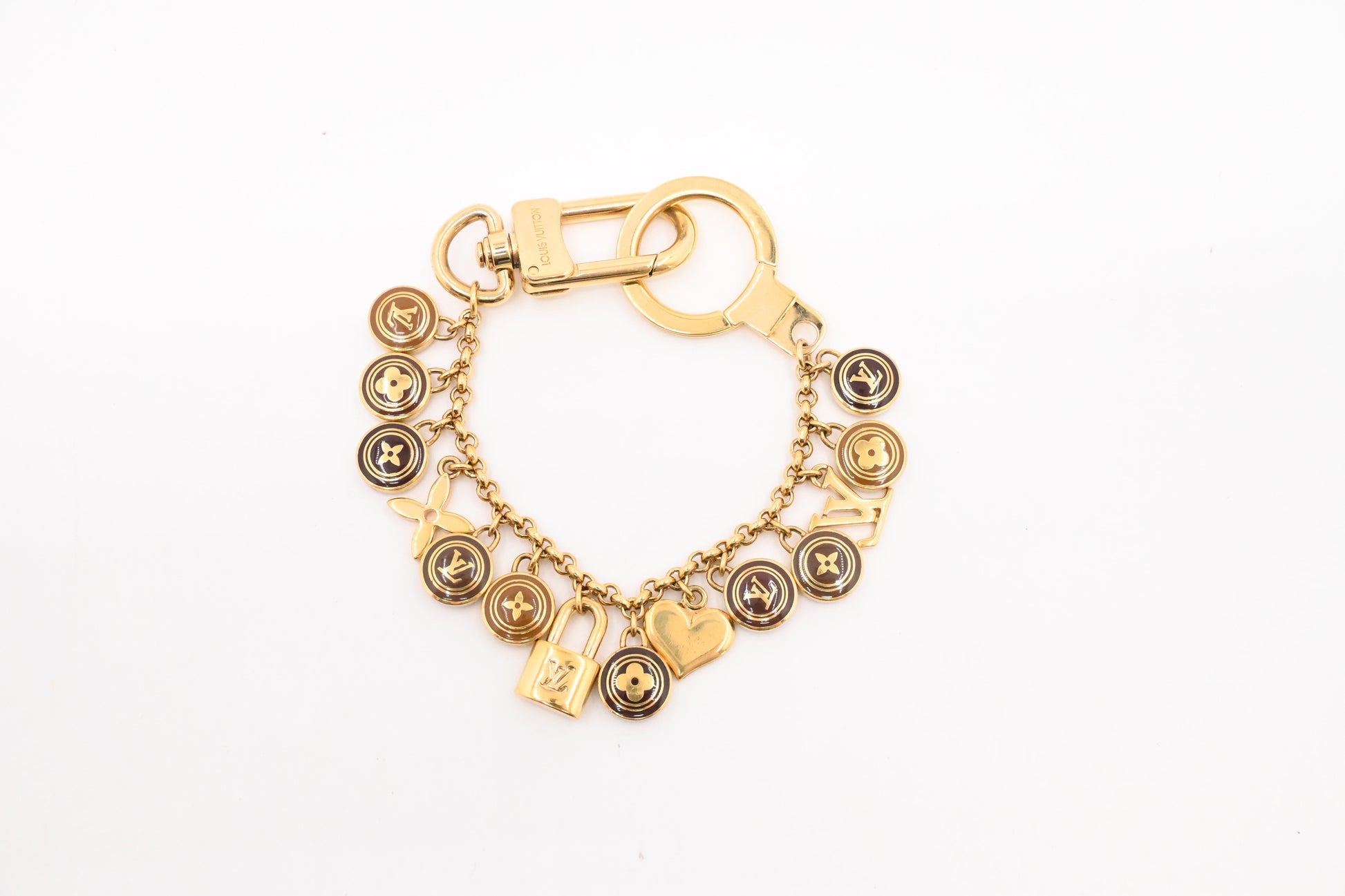 Louis Vuitton Porte Cles Chaines Pastilles Charm Brown Key Chain