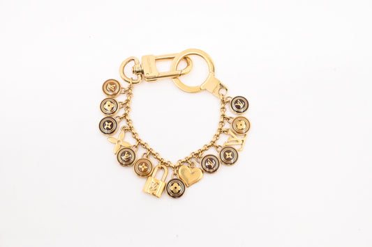 Louis Vuitton Porte Cles Chaines Pastilles Charm Brown Key Chain