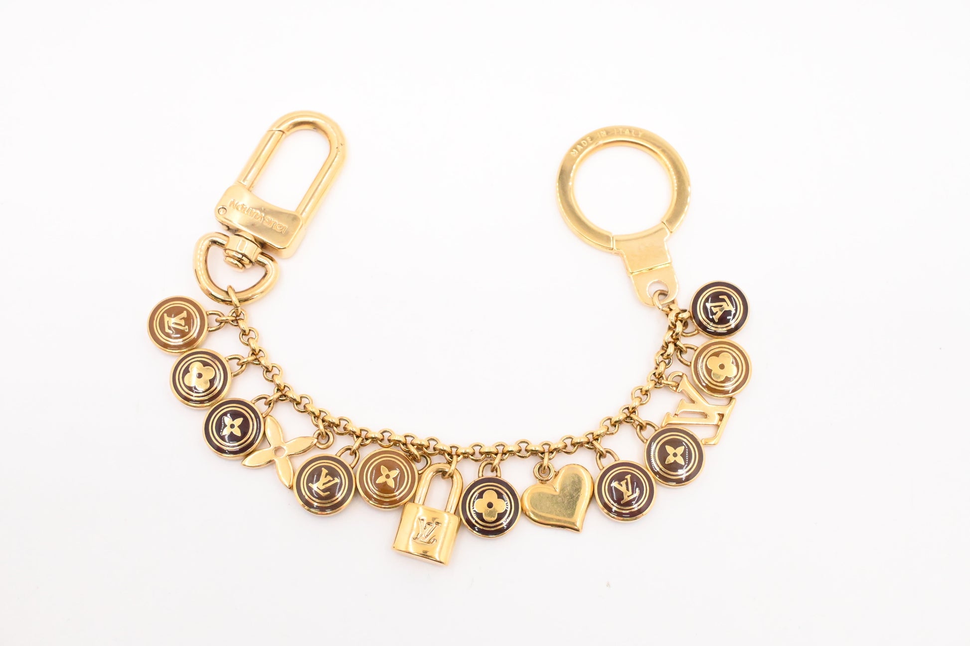 Louis Vuitton Porte Cles Chaines Pastilles Charm Brown Key Chain