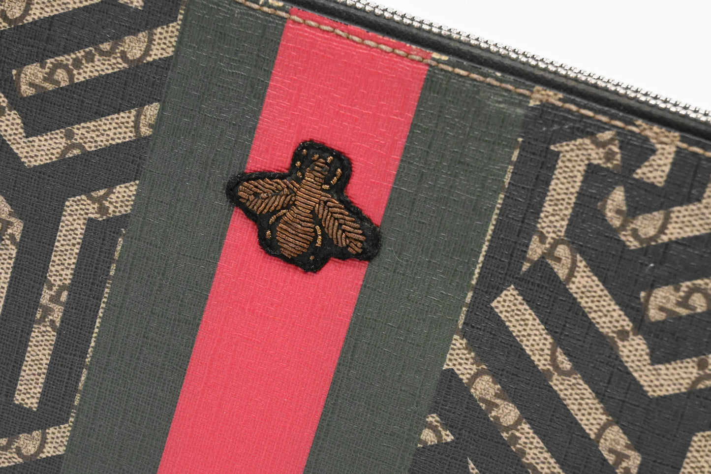 Gucci Bee Clutch In Supreme Canvas Clutch Bag