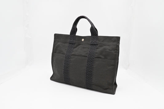 Hermes Herline Fourre Tout Gm In Grey Handbag Canvas Travel Bag